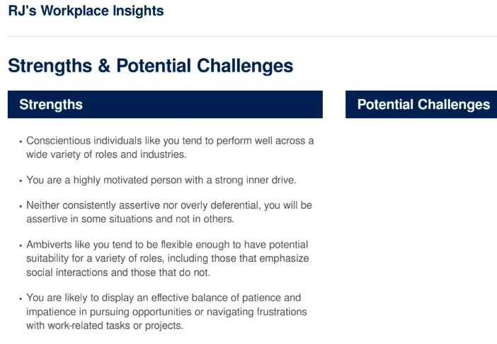 RJ Lindelof Strengths